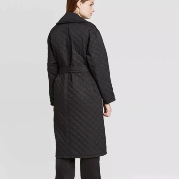 Women’s Long Sleeve Quilted Jacket - Prologue™ Sz L cotton blend. Black. Belted. - Picture 3 of 15